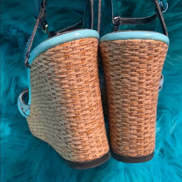 Christian Siriano EUC multi-blue strap wedges! - Picture 3 of 6